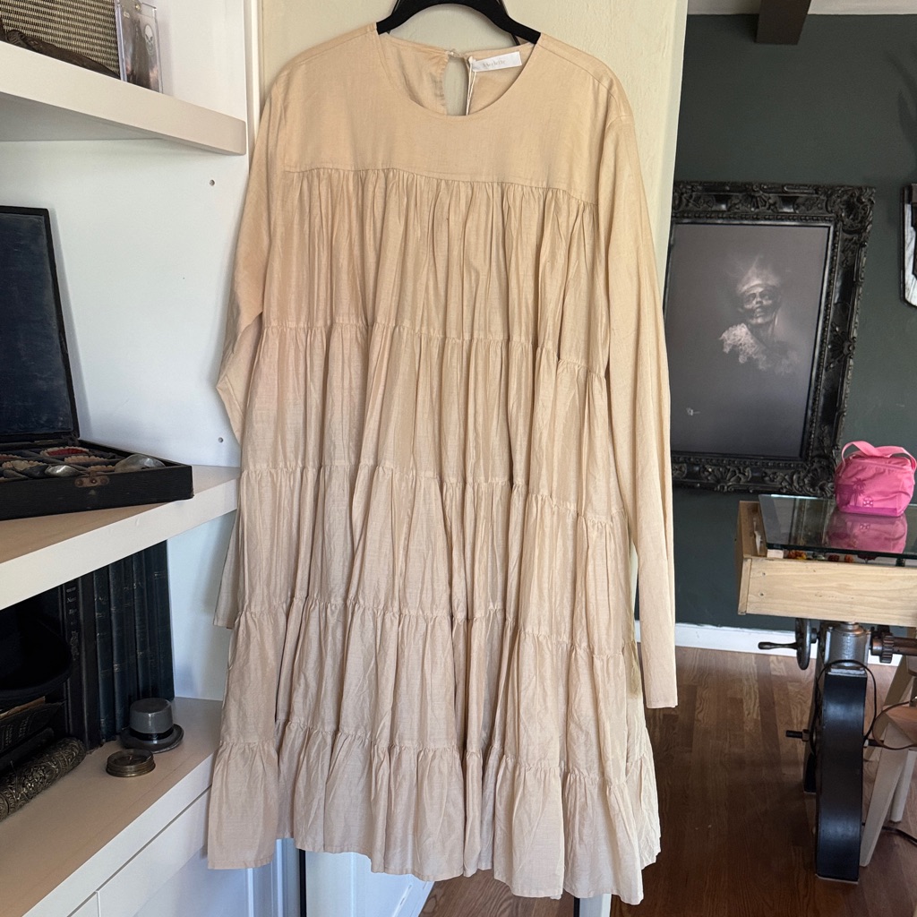 Merlette Beige Tiered Dress
